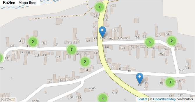Božice - mapa firem