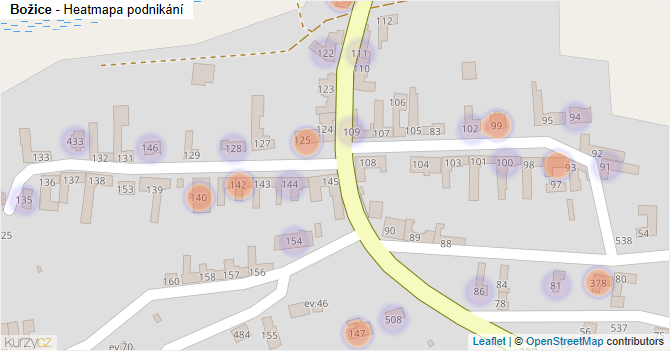 Božice - mapa podnikání