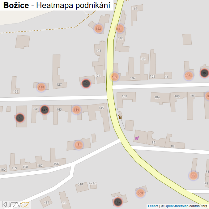 Mapa Božice - Firmy v obci.