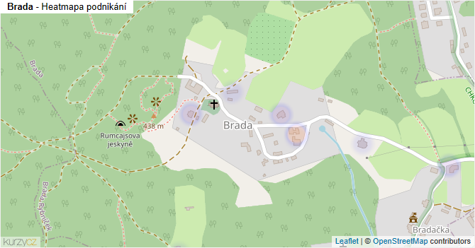 Brada - mapa podnikání