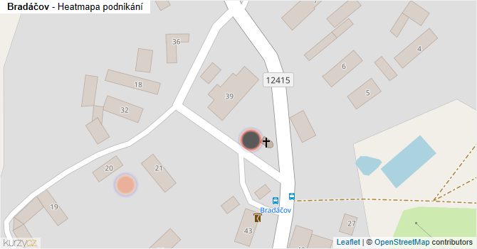 Bradáčov - mapa podnikání