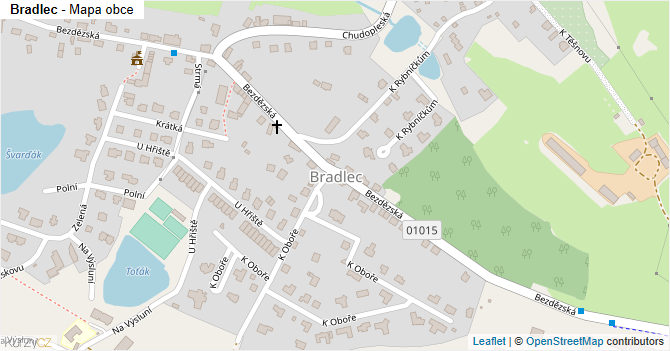 Bradlec - mapa obce