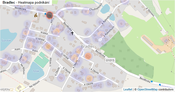 Bradlec - mapa podnikání