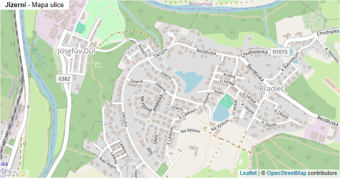 Jizerní - mapa ulice