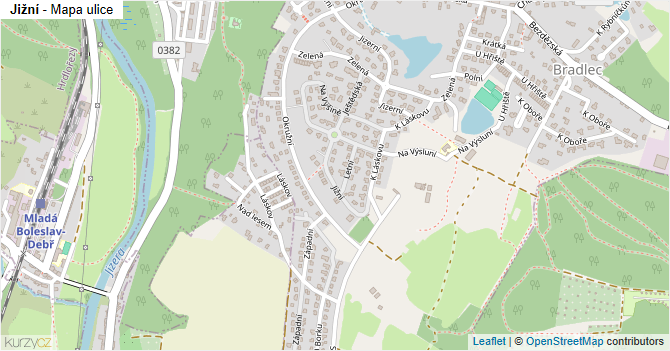 Jižní - mapa ulice