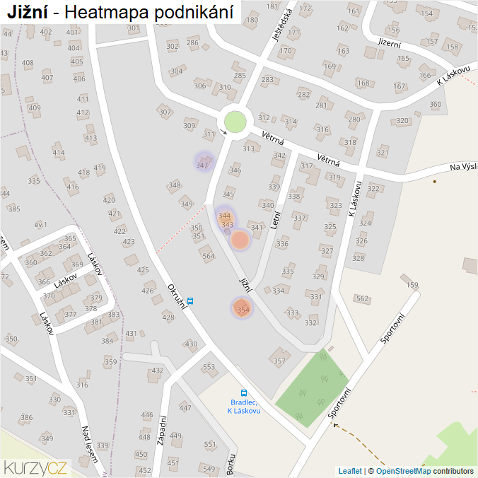 Mapa Jižní - Firmy v ulici.