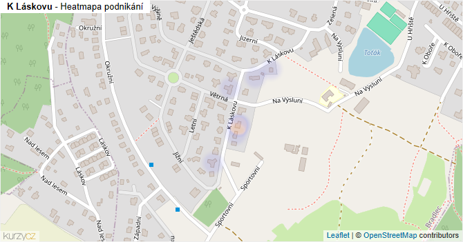 K Láskovu - mapa podnikání