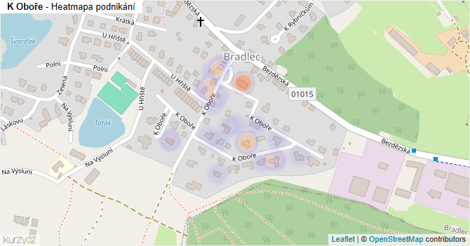 K Oboře - mapa podnikání