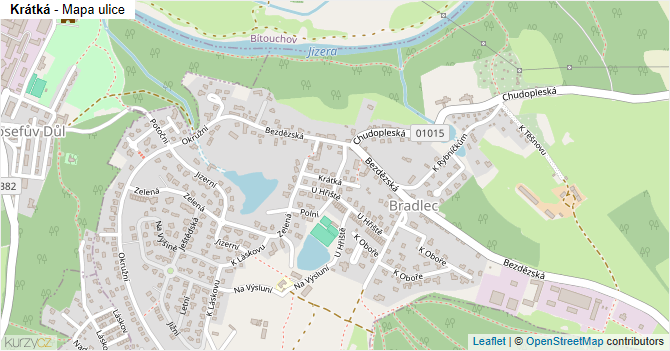 Krátká - mapa ulice