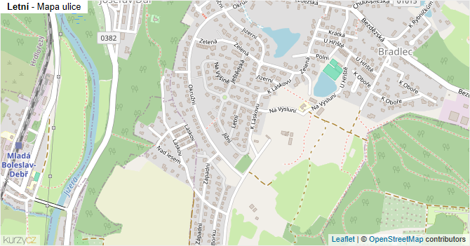Letní - mapa ulice