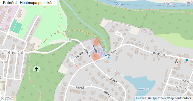Potoční - mapa podnikání