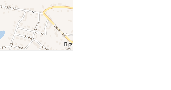 Strmá v obci Bradlec - mapa ulice