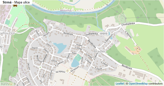Strmá - mapa ulice