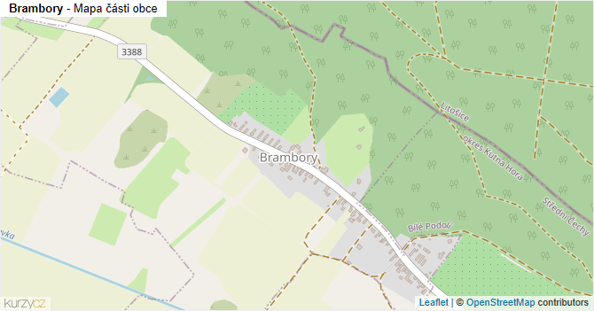 Brambory - mapa části obce