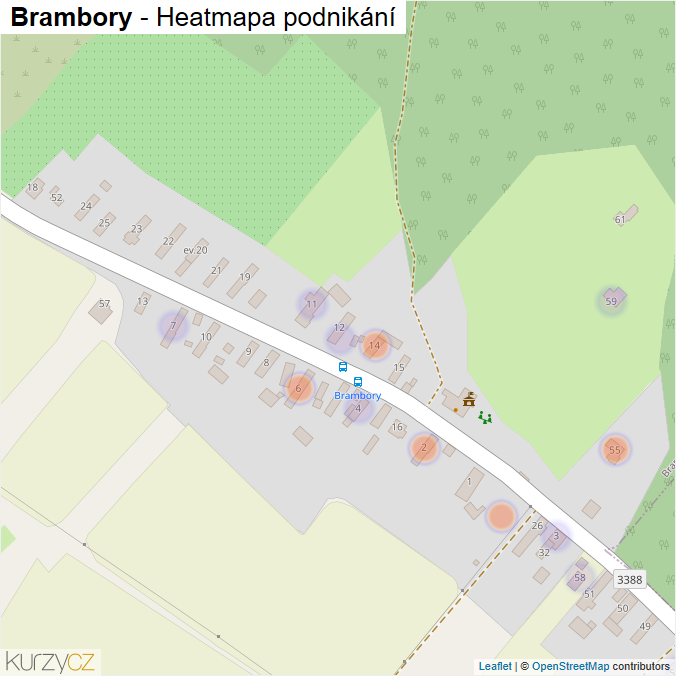 Mapa Brambory - Firmy v části obce.