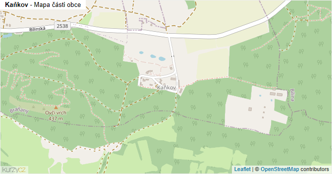 Kaňkov - mapa části obce