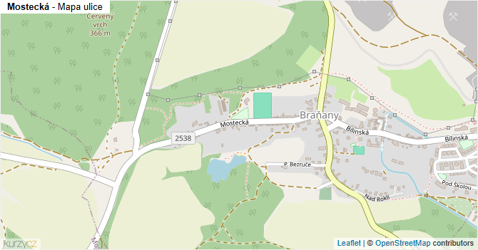 Mostecká - mapa ulice