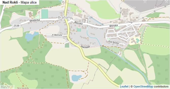 Nad Roklí - mapa ulice