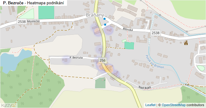 P. Bezruče - mapa podnikání