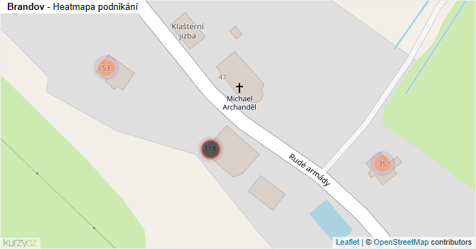 Brandov - mapa podnikání