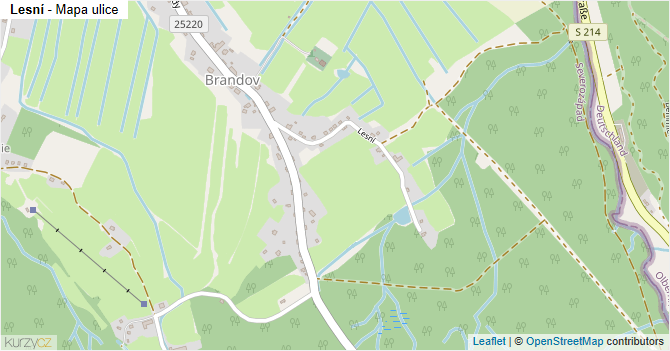 Lesní - mapa ulice