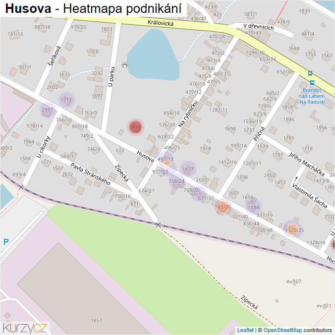 Mapa Husova - Firmy v ulici.