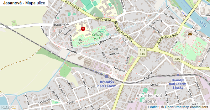 Jasanová - mapa ulice