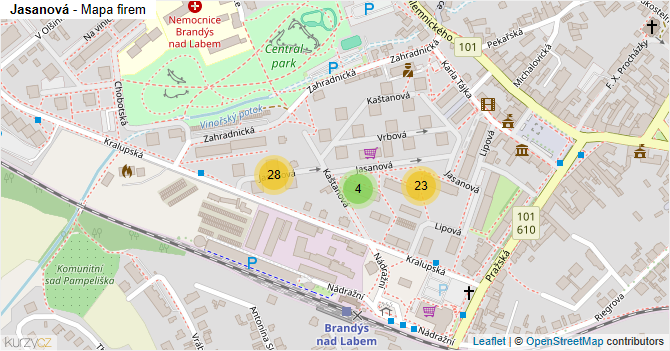 Jasanová - mapa firem
