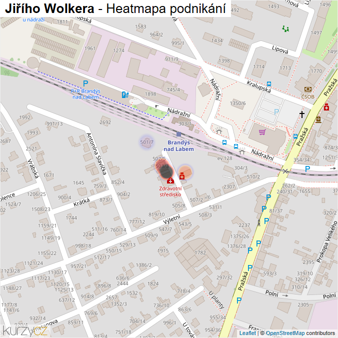 Mapa Jiřího Wolkera - Firmy v ulici.