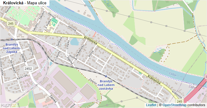 Královická - mapa ulice