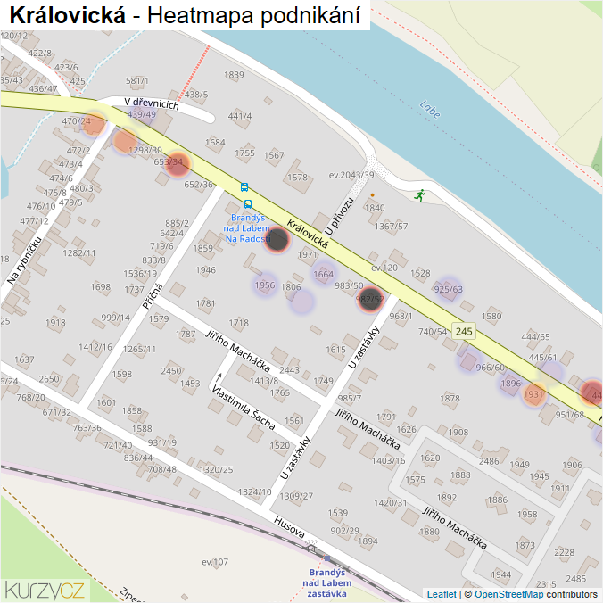 Mapa Královická - Firmy v ulici.