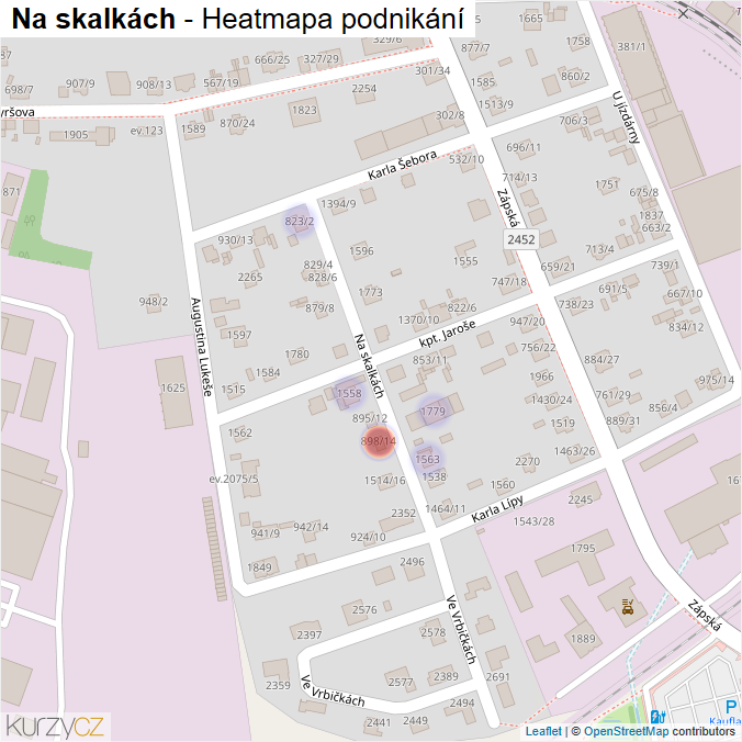 Mapa Na skalkách - Firmy v ulici.