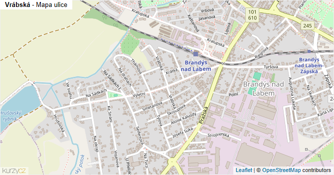 Vrábská - mapa ulice