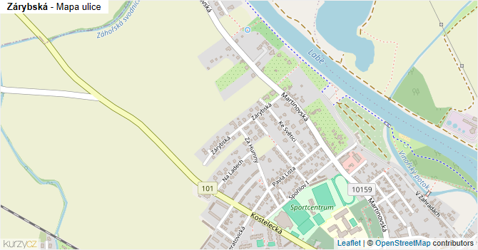 Zárybská - mapa ulice