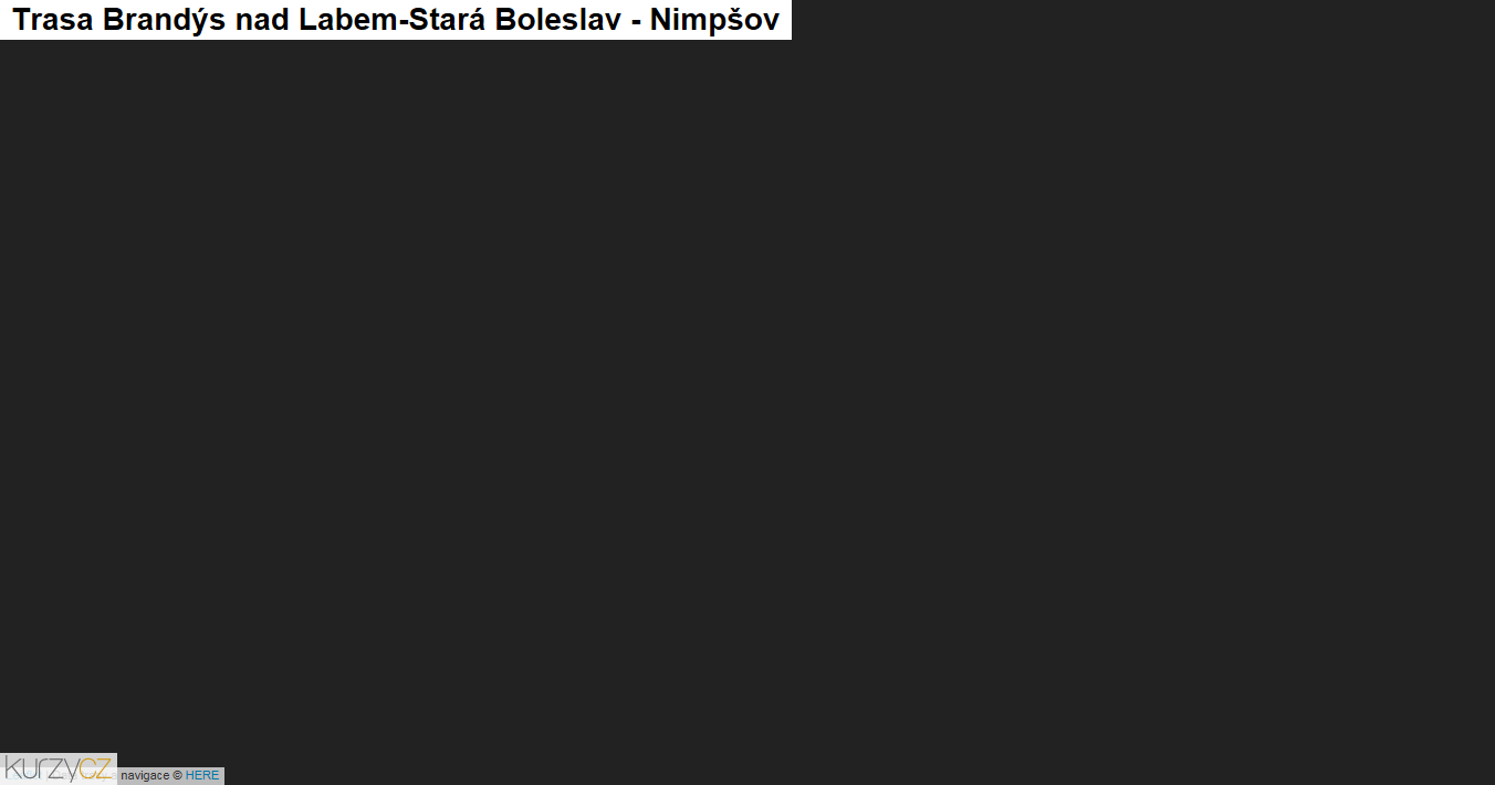 Brandýs nad Labem-Stará Boleslav-Nimpšov, mapa trasy