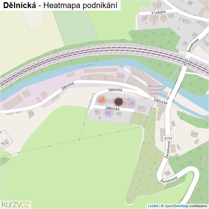 Mapa Dělnická - Firmy v ulici.