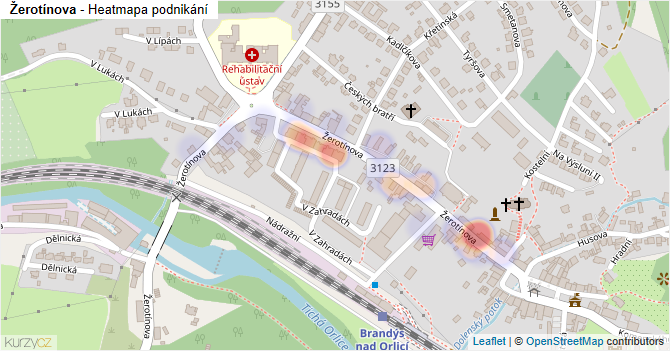Žerotínova - mapa podnikání