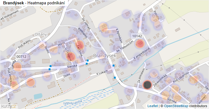 Brandýsek - mapa podnikání