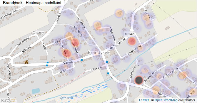 Brandýsek - mapa podnikání