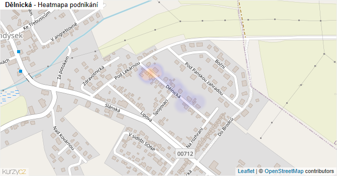 Dělnická - mapa podnikání
