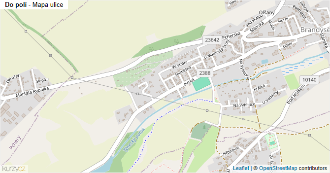 Do polí - mapa ulice