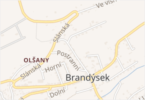 Do zahrad v obci Brandýsek - mapa ulice