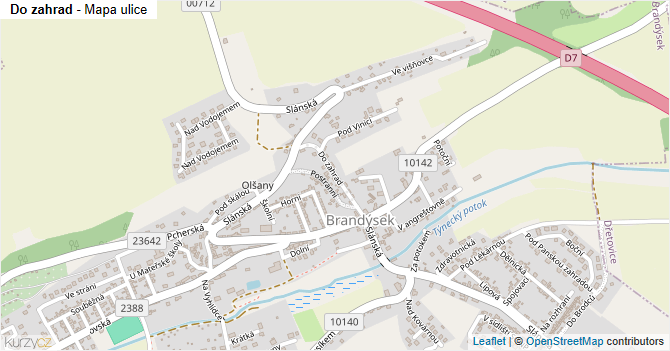 Do zahrad - mapa ulice