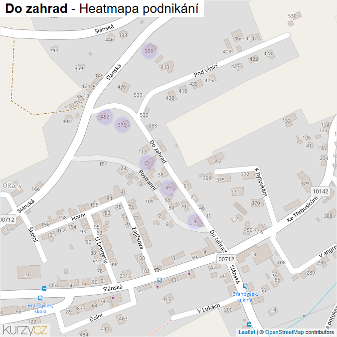 Mapa Do zahrad - Firmy v ulici.