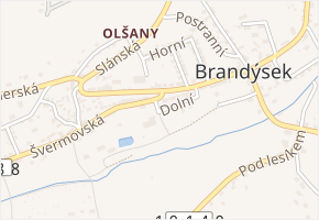 Dolní v obci Brandýsek - mapa ulice