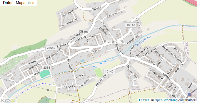 Dolní - mapa ulice