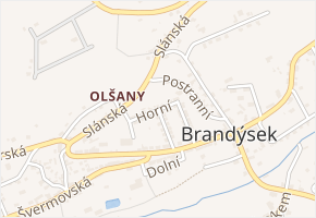 Horní v obci Brandýsek - mapa ulice