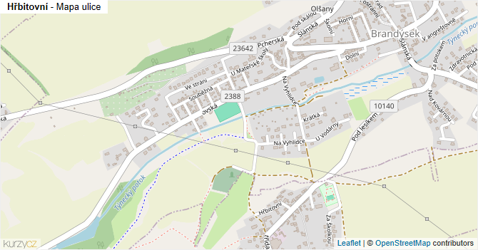 Hřbitovní - mapa ulice