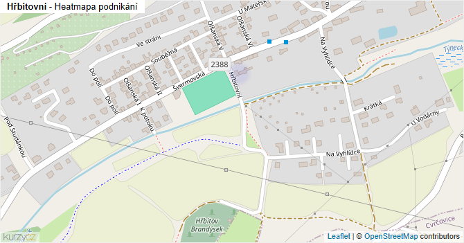 Hřbitovní - mapa podnikání