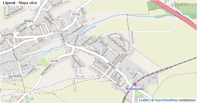 Lipová - mapa ulice